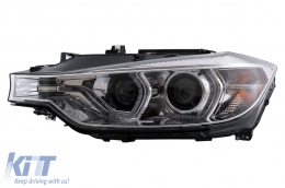 Fari XENON Angel Eyes per BMW 3 F30 F31 Berlina Touring 10.11-05.2015 Cromato-image-6104089