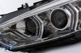 Fari XENON Angel Eyes per BMW 3 F30 F31 Berlina Touring 10.11-05.2015 Cromato-image-6104092