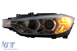 Fari XENON Angel Eyes per BMW 3 F30 F31 Berlina Touring 10.11-05.2015 Cromato-image-6104093