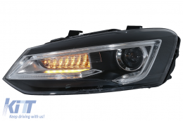 Faros para VW Polo MK5 6R 6C 61 11-17 Luces LED Devil Eye Look RHD-image-6077520