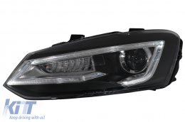 Faros para VW Polo MK5 6R 6C 61 11-17 Luces LED Devil Eye Look RHD-image-6077522