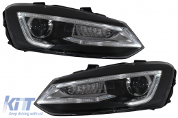 Faros para VW Polo MK5 6R 6C 61 11-17 Luces LED Devil Eye Look RHD-image-6077523