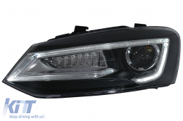 Faros para VW Polo MK5 6R 6C 61 11-17 Luces LED Devil Eye Look RHD-image-6077524