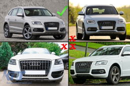 Fendinebbia Copertine per Audi Q5 SUV 8R Facelift 2012-2016 RS Look Nero Cromo-image-6070449