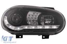 Fényszórók LED Nappali fény VW Golf IV 4 Cabriolet ferdehátú Variant (09.1997-09.2003) Fekete-image-6093997