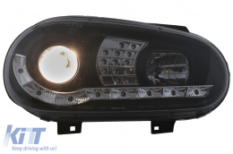 Fényszórók LED Nappali fény VW Golf IV 4 Cabriolet ferdehátú Variant (09.1997-09.2003) Fekete-image-6094000