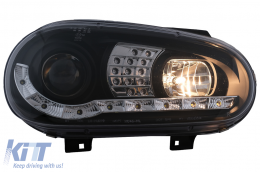 Fényszórók LED Nappali fény VW Golf IV 4 Cabriolet ferdehátú Variant (09.1997-09.2003) Fekete-image-6094004