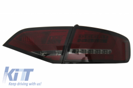 Feux arrière LED pour AUDI A4 B8 Berline Limousine 2008-2011 Rouge Fumée--image-6053947