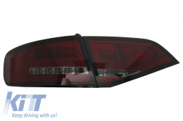 Feux arrière LED pour AUDI A4 B8 Berline Limousine 2008-2011 Rouge Fumée--image-6053948