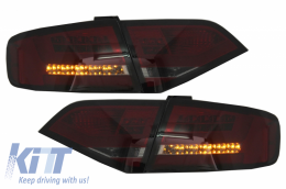 Feux arrière LED pour AUDI A4 B8 Berline Limousine 2008-2011 Rouge Fumée--image-6053950