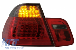 Feux arrière LED pour BMW Série 3 E46 Berline 05-1998-08-2001 Rouge Noir--image-6060583