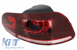 Feux Arrières Full LED pour VW Golf 6 R20 Look Dynamique Tournante Cerise Rouge-image-6033101