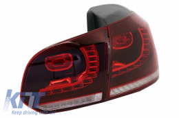 Feux Arrières Full LED pour VW Golf 6 R20 Look Dynamique Tournante Cerise Rouge-image-6033102