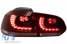 Feux Arrières Full LED pour VW Golf 6 R20 Look Dynamique Tournante Cerise Rouge-image-6033104