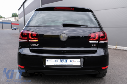 Feux Arrières Full LED pour VW Golf 6 R20 Look Dynamique Tournante Cerise Rouge-image-6089770