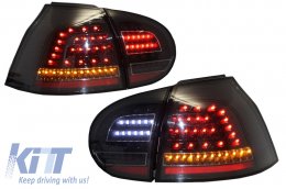 Feux Arrières Full LED pour VW Golf V 5 LHD 04-09 Lamp Style Urbain Noir--image-6021612