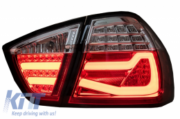 Feux arrières LED pour BMW Série 3 E90 03.05-08.08 Rouge Blanc LightBar F30 LCI--image-6044672