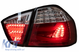 Feux arrières LED pour BMW Série 3 E90 03.05-08.08 Rouge Blanc LightBar F30 LCI--image-6044673