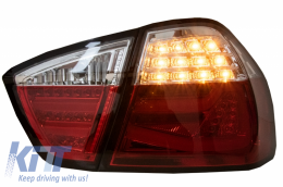 Feux arrières LED pour BMW Série 3 E90 03.05-08.08 Rouge Blanc LightBar F30 LCI--image-6044674