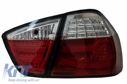 Feux arrières LED pour BMW Série 3 E90 03.05-08.08 Rouge Blanc LightBar F30 LCI--image-6044675