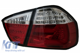 Feux arrières LED pour BMW Série 3 E90 03.05-08.08 Rouge Blanc LightBar F30 LCI--image-6044676