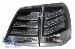 Feux arrières LED pour TOYOTA Land Cruiser FJ200 J200 08-11 Noir et Blanc--image-6037435