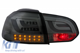 Feux Arrières LED pour VW Golf 6 VI 2008-2013 Tube Barre Lumineuse Gris Fumée-image-6058849