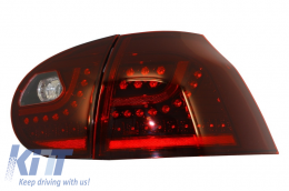 Feux arrières LED pour VW Golf V 5 LHD 04-09 Cerise Rouge Style Urbain--image-6021601