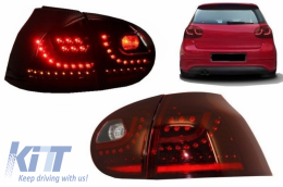 Feux arrières LED pour VW Golf V 5 LHD 04-09 Cerise Rouge Style Urbain--image-6043145