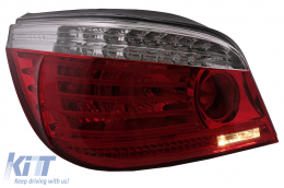 Feux LED pour BMW 5er E60 04.2003-03.2007 Rouge/Transparent LCI Facelift Look--image-6091622