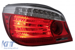 Feux LED pour BMW 5er E60 04.2003-03.2007 Rouge/Transparent LCI Facelift Look--image-6091624