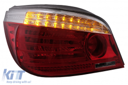 Feux LED pour BMW 5er E60 04.2003-03.2007 Rouge/Transparent LCI Facelift Look--image-6091627