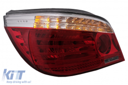 Feux LED pour BMW 5er E60 04.2003-03.2007 Rouge/Transparent LCI Facelift Look--image-6091628