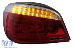 Feux LED pour BMW 5er E60 04.2003-03.2007 Rouge/Transparent LCI Facelift Look--image-6091629