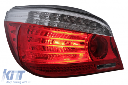 Feux LED pour BMW 5er E60 04.2003-03.2007 Rouge/Transparent LCI Facelift Look--image-6091631