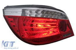 Feux LED pour BMW 5er E60 04.2003-03.2007 Rouge/Transparent LCI Facelift Look--image-6091632