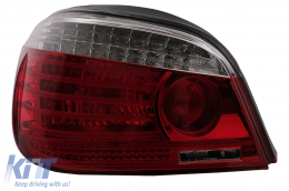 Feux LED pour BMW 5er E60 04.2003-03.2007 Rouge/Transparent LCI Facelift Look--image-6091638