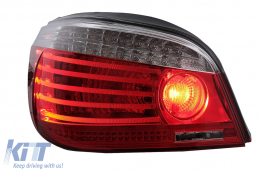 Feux LED pour BMW 5er E60 04.2003-03.2007 Rouge/Transparent LCI Facelift Look--image-65800