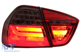 Feux LED pour BMW Série 3 E90 05-08 Rampe Lumineuse LED LCI Design Rouge / Fumée--image-6033446