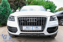 Fog Lamp Covers Side Grilles suitable for Audi Q5 SUV 8R (2008-2011) RS Design Piano Black-image-6068222