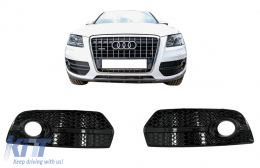 Fog Lamp Covers Side Grilles suitable for Audi Q5 SUV 8R (2008-2011) RS Design Piano Black-image-6109879