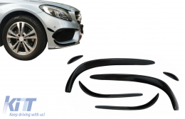 Frente divisores Aero para Mercedes C W205 S205 C205 A205 15-18 C43 Look Negro brillante-image-6073314