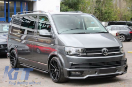 Front Bumper Add-on Spoiler suitable for VW Transporter T6 (2015-) Sportline Design-image-6050883