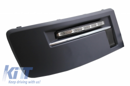 Front Bumper Add-on Spoiler with LED DRL suitable for VW Transporter Multivan Caravelle T5 T5.1 Facelift (2010-2015) and Badgeless Front Debadged Grille Sportline Design-image-6051941