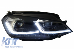 Front Bumper and LED Headlights suitable for VW Golf 7 VII (2012-2017) RHD Facelift G7.5 R Line Look Sequential Dynamic Turning Lights-image-6058500