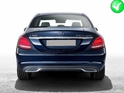 Front Bumper & Diffuser with Muffler Tips Black suitable for Mercedes C-Class W205 S205 (2014-2018) C63 Design-image-6068256