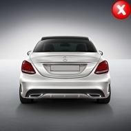 Front Bumper & Diffuser with Muffler Tips Black suitable for Mercedes C-Class W205 S205 (2014-2018) C63 Design-image-6068257