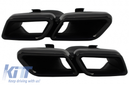 Front Bumper Diffuser with Muffler Tips Black suitable for Mercedes C-Class W205 S205 (2014-2018) C63 Design-image-6068275