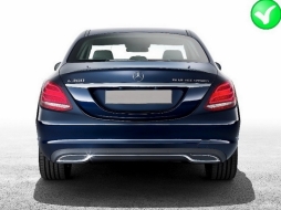 Front Bumper Diffuser with Muffler Tips Black suitable for Mercedes C-Class W205 S205 (2014-2018) C63 Design-image-6068280