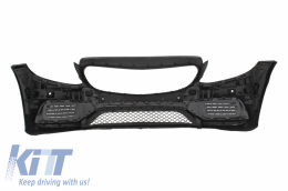 Front Bumper Diffuser with Muffler Tips Black suitable for Mercedes C-Class W205 S205 (2014-2018) C63 Design-image-6068285